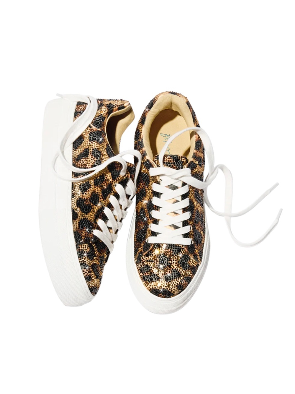 Betsey Johnson SIDNY All-over Rhinestone Leopard Platform Sneakers